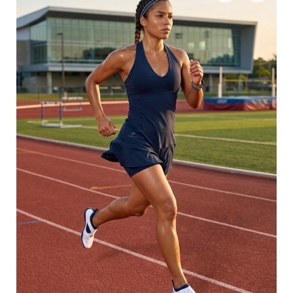 Dresses & Skirts - ✨ All in Motion | Navy Blue Exercise Dress with Built-in Shelf Bra - Size M